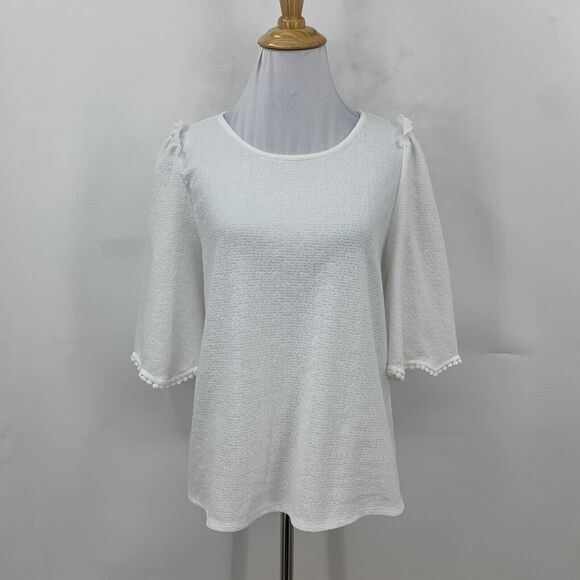 Sunday In Brooklyn Astley Top Womens S Small Anthropologie Pom Pom Mid Sleeves - Picture 3 of 11